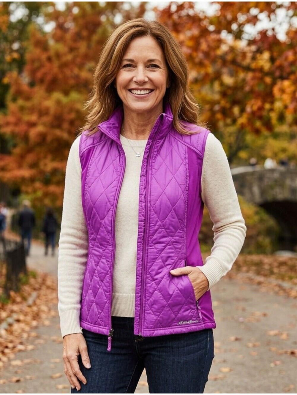 Eddie Bauer StormRepel Purple Puffer Vest